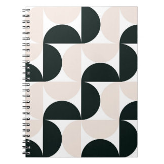 Espiral Caderno com padrão geométrico