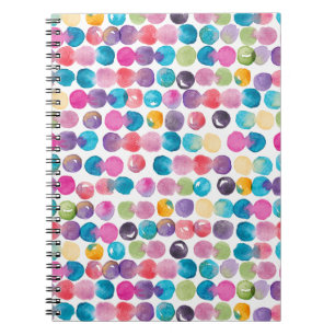 Espiral Caderno com respingos de aquarela brilhante