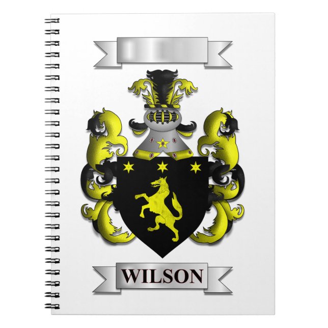 Espiral Caderno com Sobrenome Wilson e Escudo (Frente)