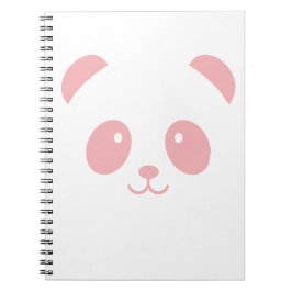 Espiral Caderno cor-de-rosa bonito e peluches da panda