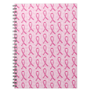 Espiral Caderno cor-de-rosa da consciência do cancro da