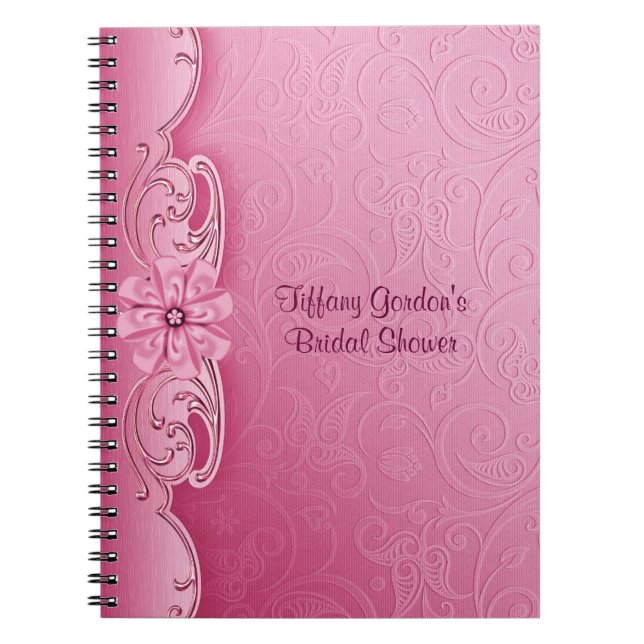 Espiral Caderno cor-de-rosa do chá de panela do damasco (Frente)