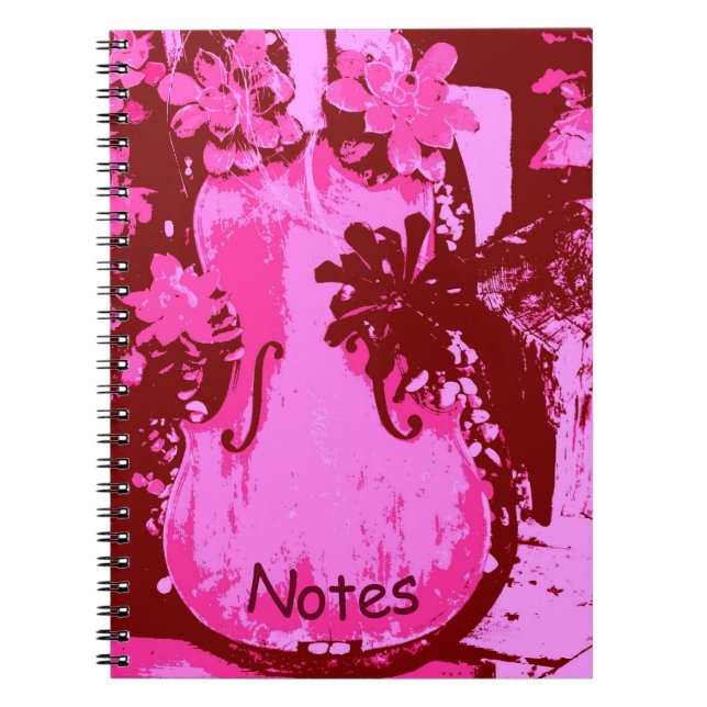 Espiral Caderno cor-de-rosa do violino (Frente)