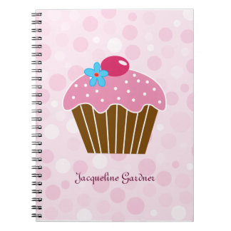 Espiral Caderno cor-de-rosa doce do cupcake
