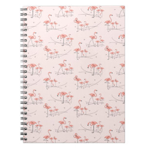 Espiral Caderno cor-de-rosa dos flamingos multi