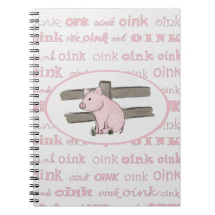 Espiral Caderno cor-de-rosa pequeno do leitão