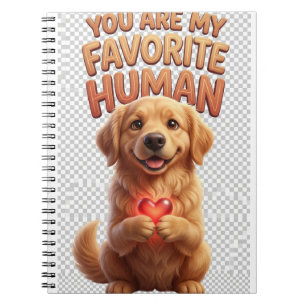 Espiral Caderno Coração de Golden Retriever
