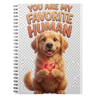 Espiral Caderno Coração de Golden Retriever