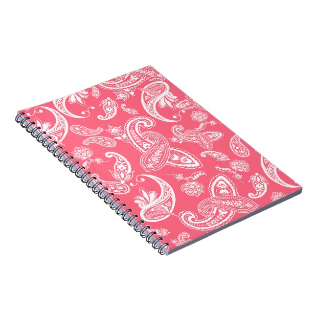 Espiral Caderno coral de Paisley (Lado Direito)