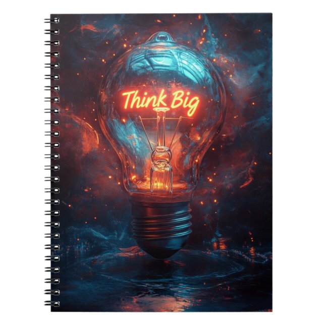 Espiral Caderno Criativo Think Big Lightbulb Journal (Frente)