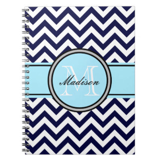 Espiral Caderno customizável do monograma do ziguezague no