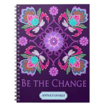 Caderno customizável - seja a mudança - libélula