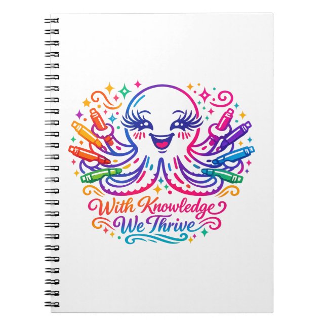 Espiral Caderno Cute Octopus de Volta à Escola (Frente)