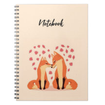 Caderno Cute Pink Fox - Animais Lindos Natureza