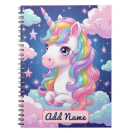 Espiral Caderno Cute Unicorn – Nome Editável