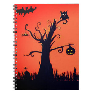 Espiral Caderno da Árvore de Halloween