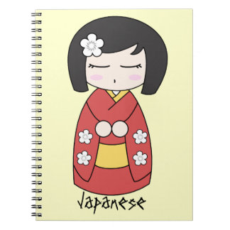 Espiral Caderno da boneca de Kokeshi