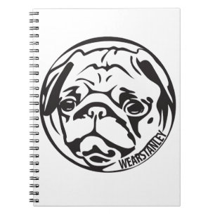 Espiral Caderno da cara do Pug