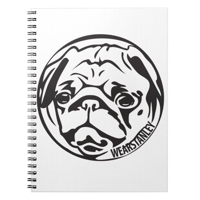 Espiral Caderno da cara do Pug (Frente)