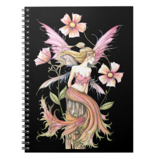 Espiral Caderno da Fada da Flor Rosa