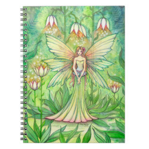 Espiral Caderno da Fada das Flores do Jardim Iluminado