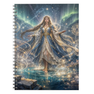 Espiral Caderno da Feiticeira Celestial – Azul Místico