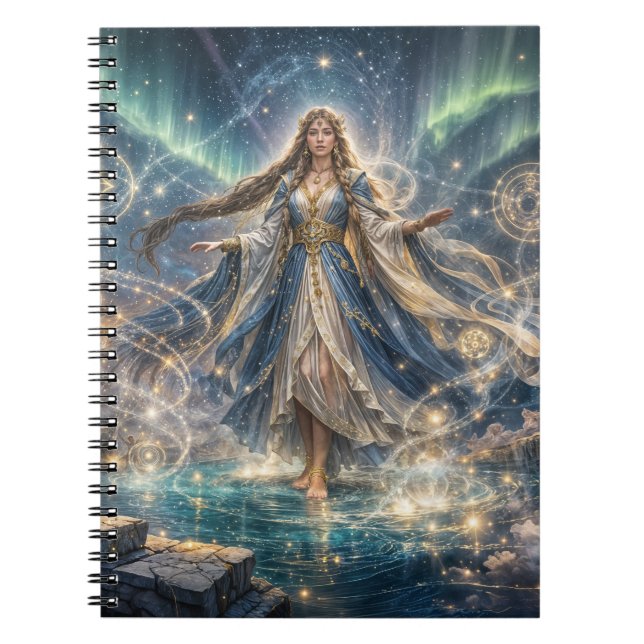 Espiral Caderno da Feiticeira Celestial – Azul Místico (Frente)