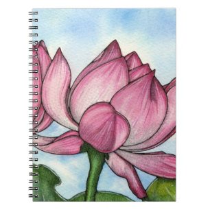 Espiral Caderno da flor de Lotus