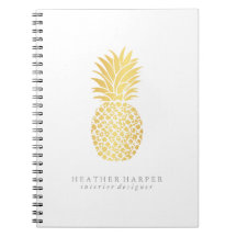 Caderno da foto - abacaxi Dourado