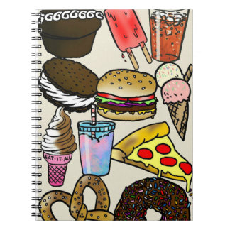 Espiral Caderno da foto da comida lixo