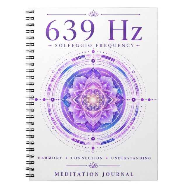 Espiral Caderno da Frequência Solfejo 639 Hz – Harmony & C (Frente)