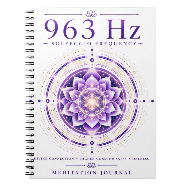 Espiral Caderno da Frequência Solfejo 963 Hz – Conexão Div (Frente)