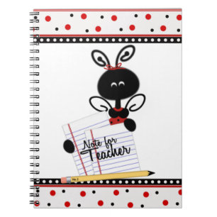 Espiral Caderno da Ladybug Fofa da Professora