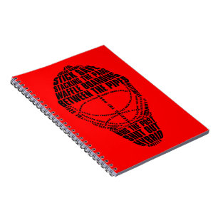 Espiral Caderno da máscara do Goalie do hóquei