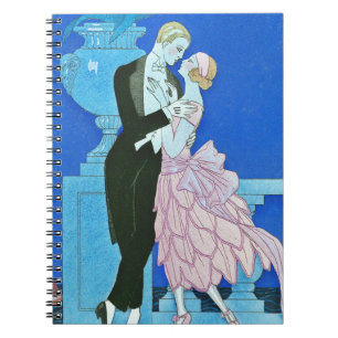 Espiral Caderno da meia-noite do art deco do beijo
