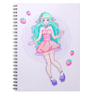 Espiral Caderno da menina da cabra