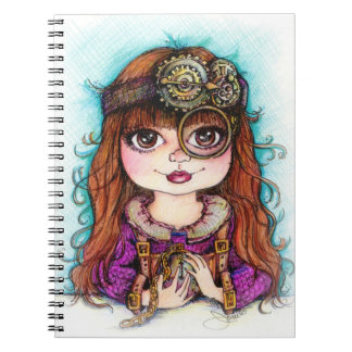Espiral Caderno da menina de Steampunk