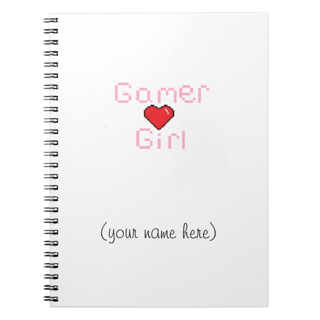 Espiral Caderno da menina do Gamer (Frente)