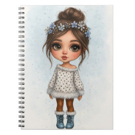 Espiral Caderno da Menina Floco de Neve de Inverno