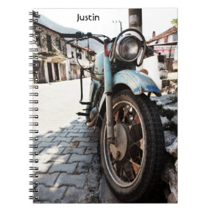 Espiral Caderno da motocicleta do vintage