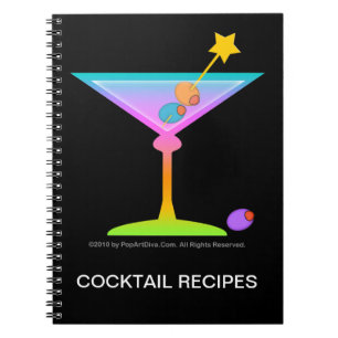 Espiral Caderno da receita do cocktail dos Martinis do