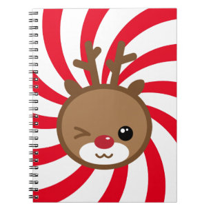 Espiral Caderno da rena de Kawaii