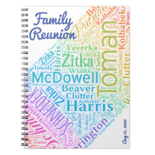 Espiral Caderno da reunião de família