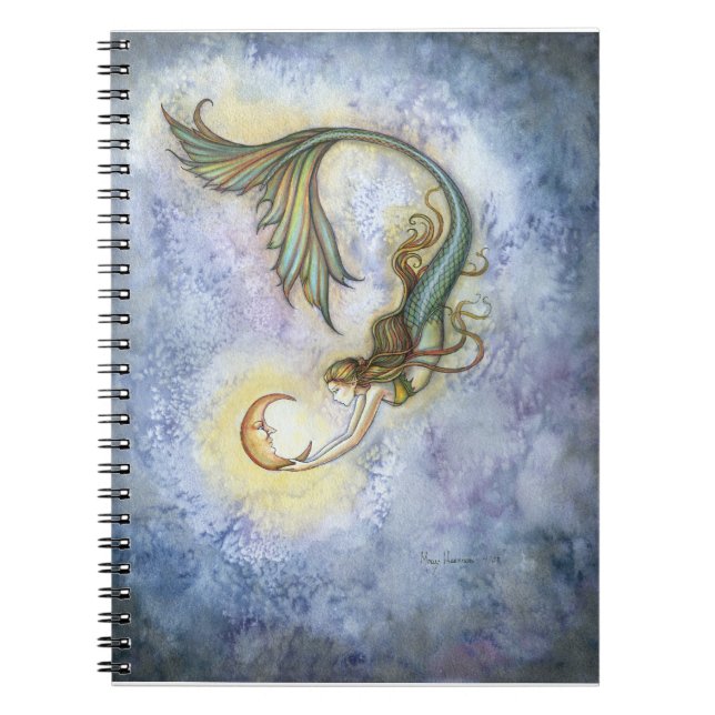 Espiral Caderno da Sereia da Lua do Mar Profundo (Frente)