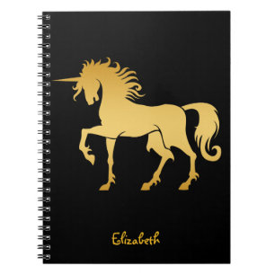 Espiral Caderno da silhueta do unicórnio da dança