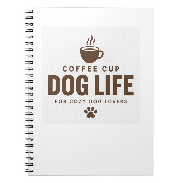 Espiral Caderno da Vida de Cachorro com Xícara de Café par (Frente)