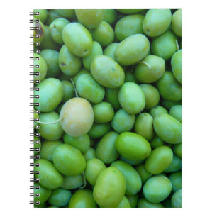 Espiral Caderno das azeitonas verdes