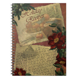 Espiral Caderno das receitas do feriado do vintage
