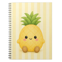 Caderno de Abacaxi Kawaii Fofo
