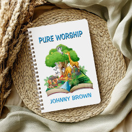 Espiral Caderno de Adoração Pura para Crianças com Animais